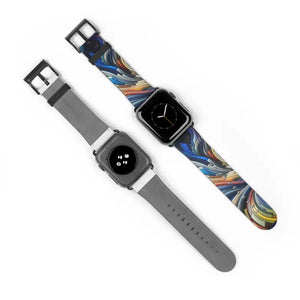 Vibrant Abstract Watch Band - Bold Style Statement - Dipaliz - 38 - 41 Mm / Black Matte - Bands