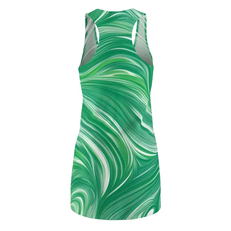 Vibrant Racerback Dress with Abstract Waves - Dresses