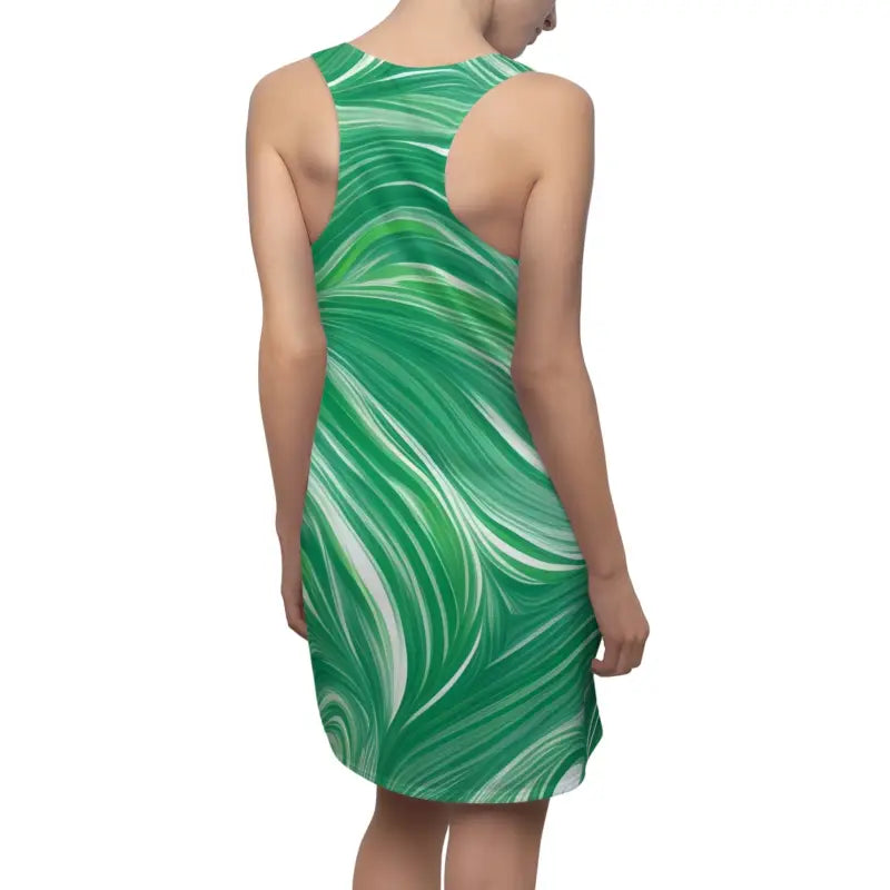 Vibrant Racerback Dress with Abstract Waves - Dresses