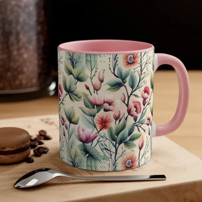 Elevate Mornings with the Vibrant Accent Coffee Mug - Pink / 11oz