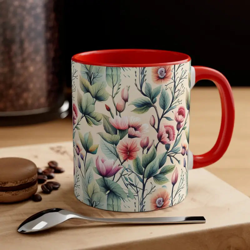 Elevate Mornings with the Vibrant Accent Coffee Mug - Red / 11oz