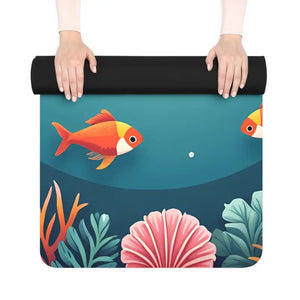 Vibrant Aquatic Rubber Yoga Mat for Daily Practice - Dipaliz - 24” x 70” - & Pilates Mats