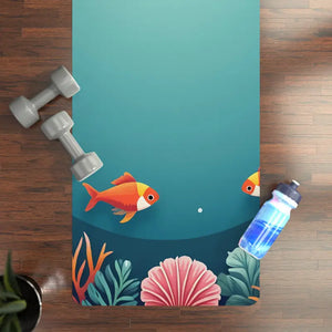 Vibrant Aquatic Rubber Yoga Mat for Daily Practice - Dipaliz - 24” x 70” - & Pilates Mats