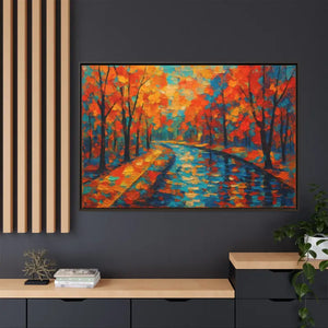 Vibrant Autumn Landscape Canvas - Colorful Home Decoration - Dipaliz - 60’’ x 40’’ (horizontal) / Espresso / 1.25’’