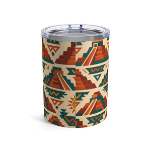 Vibrant Aztec Stainless Steel Tumbler - 10oz Travel Cup - Dipaliz - Thermoses