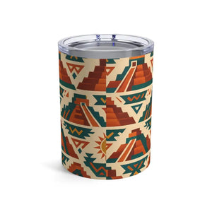 Vibrant Aztec Stainless Steel Tumbler 10oz Travel Cup - Dipaliz - Thermoses