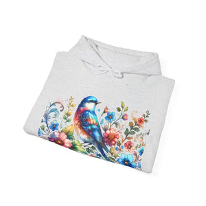 Unisex Heavy Hooded Sweatshirt Vibrant Bird Design - Dipaliz - Hoodies