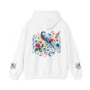 Unisex Heavy Hooded Sweatshirt Vibrant Bird Design - Dipaliz - Hoodies