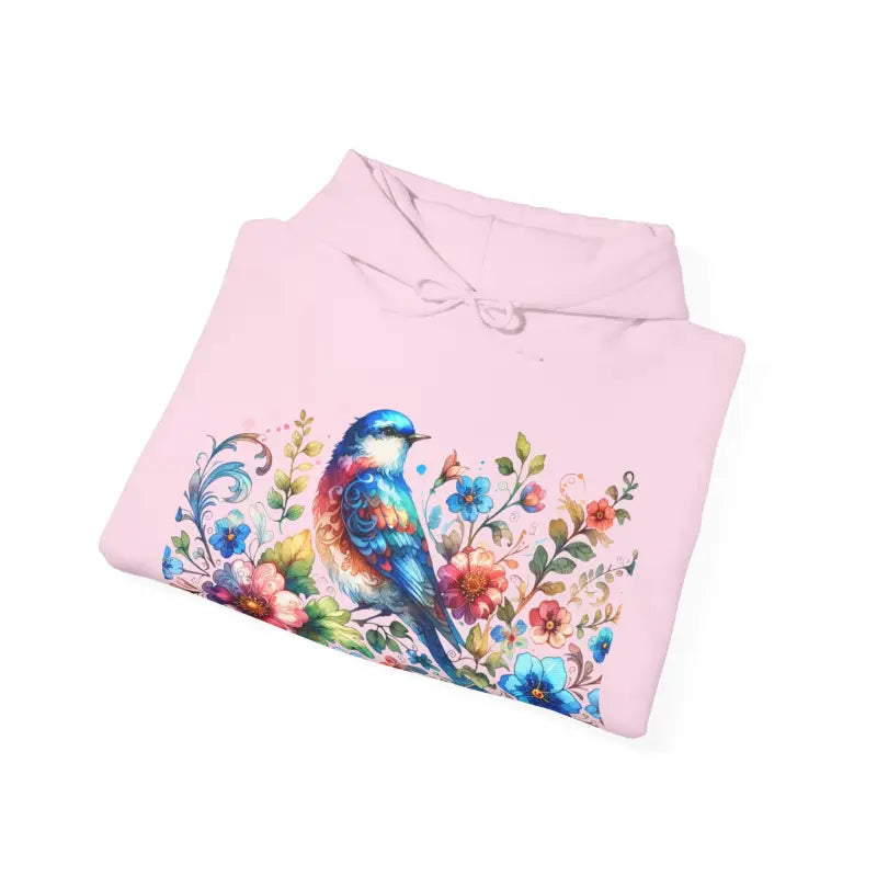 Vibrant Bird & Flower Unisex Heavy Hooded Sweatshirt - Hoodie