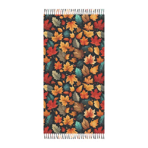 Colorful Fall Foliage Boho Beach Cloth - Adventure Awaits - Dipaliz - 38’’ × 81’’ / Polyester - Blankets