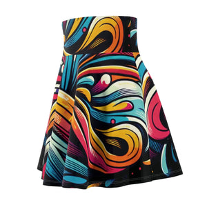 Vibrant Brushstrokes Women’s Skater Skirt (aop) - Skirts