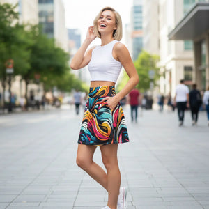 Vibrant Brushstrokes Women’s Skater Skirt (aop) - Skirts