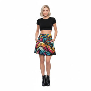Vibrant Brushstrokes Women’s Skater Skirt (aop) - Skirts