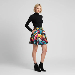 Vibrant Brushstrokes Women’s Skater Skirt (aop) - Skirts