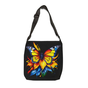 Vibrant Butterfly Print Tote Bag - Durable Travel - Dipaliz - Bags