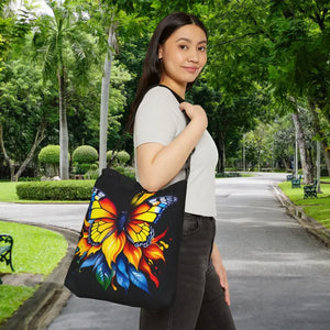 Print Tote Bag - Vibrant Butterfly Colorful Design - Dipaliz - 16’’ × - Bags