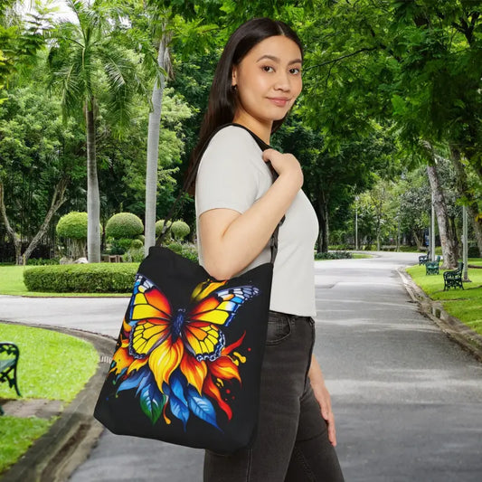 Vibrant Butterfly Adjustable Tote Bag (aop) - 16’’ × Bags