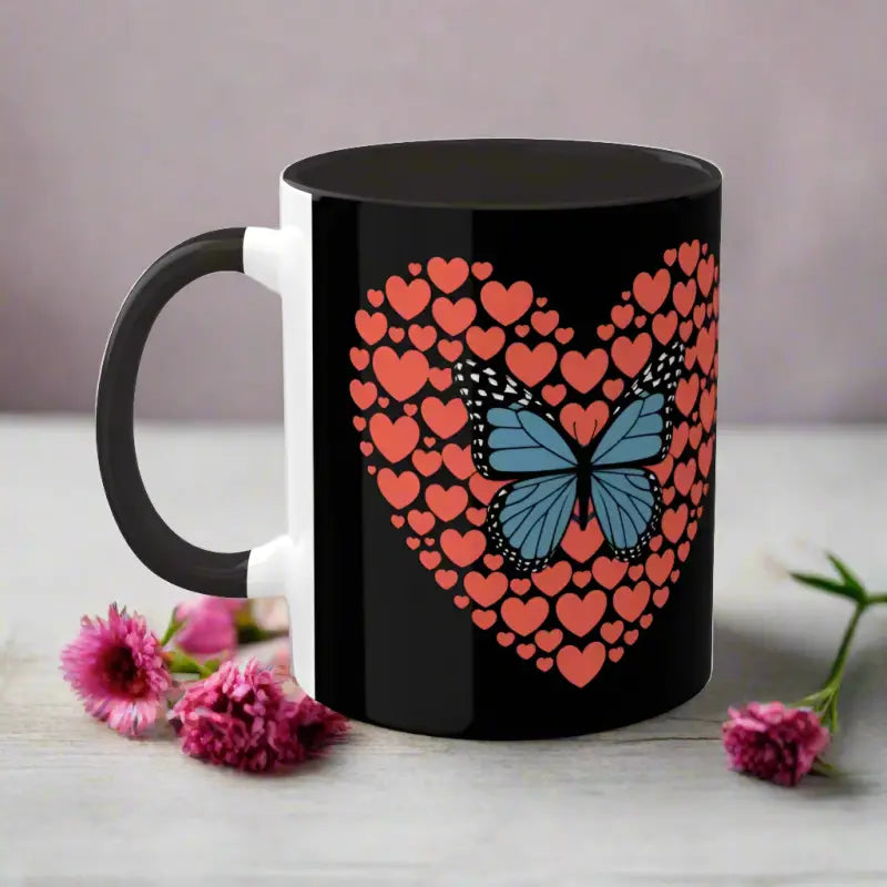 Cozy Butterfly Hearts Mug: your Vibrant Everyday Companion - Mug