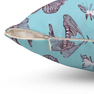 Polyester Square Pillow Pink Butterflies Pattern Bold Decor Dipaliz - Throw Pillows