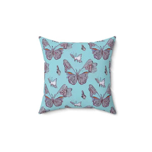 Polyester Square Pillow Pink Butterflies Pattern Bold Decor Dipaliz - Throw Pillows