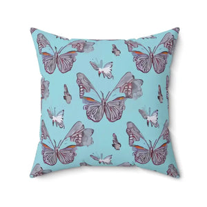 Polyester Square Pillow Pink Butterflies Pattern Bold Decor Dipaliz - Throw Pillows