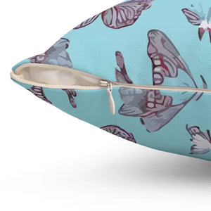 Polyester Square Pillow Pink Butterflies Pattern Bold Decor Dipaliz - Throw Pillows