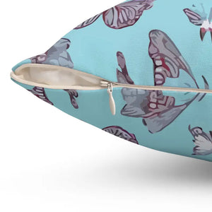 Polyester Square Pillow Pink Butterflies Pattern Bold Decor Dipaliz - Throw Pillows