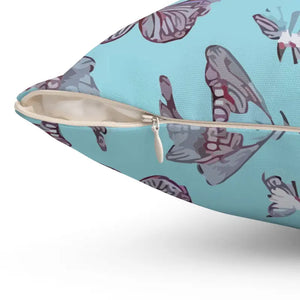 Polyester Square Pillow Pink Butterflies Pattern Bold Decor Dipaliz - Throw Pillows