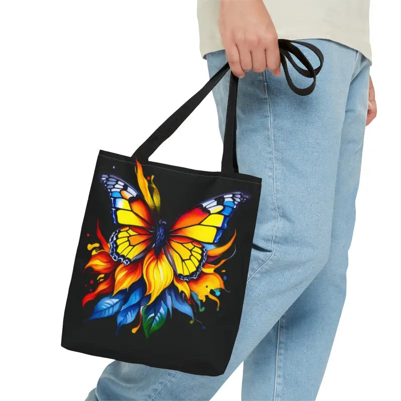 Vibrant Butterfly Print Tote Bag: Style Meets Functionality - Small Bags