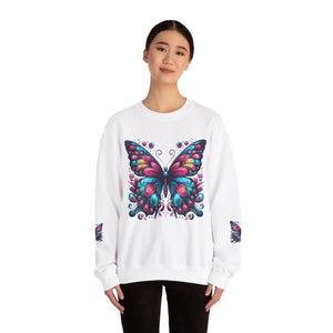 Vibrant Butterfly Heavy Blend Sweatshirt - Unisex Comfort - Dipaliz - Sweatshirts