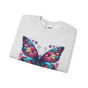 Vibrant Butterfly Heavy Blend Sweatshirt - Unisex Comfort - Dipaliz - Sweatshirts