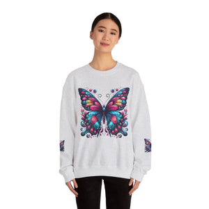 Vibrant Butterfly Heavy Blend Sweatshirt - Unisex Comfort - Dipaliz - Sweatshirts