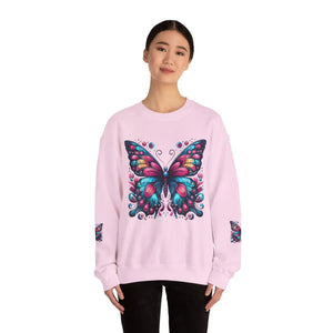 Vibrant Butterfly Heavy Blend Sweatshirt - Unisex Comfort - Dipaliz - Sweatshirts