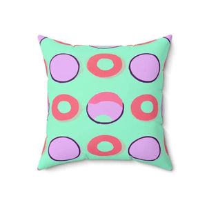 Colorful Circles Pattern Polyester Square Pillow - Dipaliz - 18’’ × - Throw Pillows