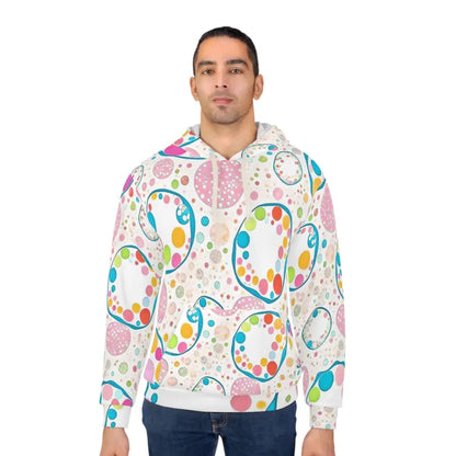 Unisex Pullover Hoodie in Vibrant Colored Circles Pattern - All Over Prints