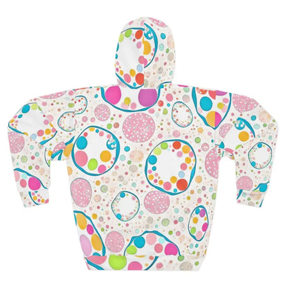 Unisex Pullover Hoodie in Vibrant Colored Circles Pattern - All Over Prints