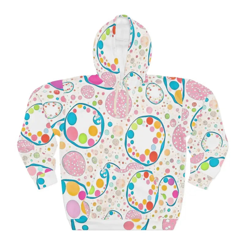 Unisex Pullover Hoodie in Vibrant Colored Circles Pattern - All Over Prints