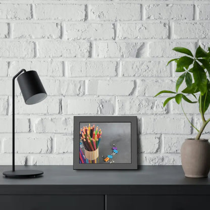 Vibrant Color Pencils with Sleek Stand for Artistic Flair - Poster