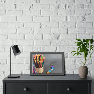 Framed Paper Posters Color Pencils Art Desk Decor - Dipaliz - Prints & Visual Artwork