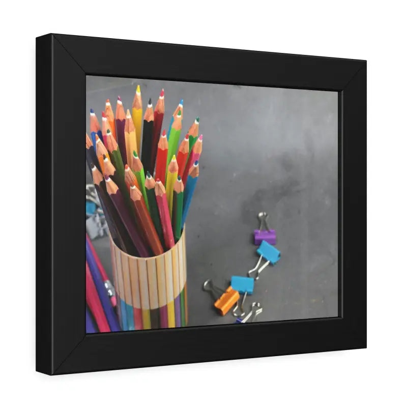 Vibrant Color Pencils with Sleek Stand for Artistic Flair - Poster