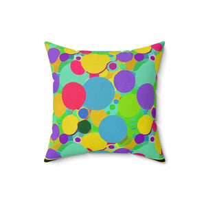 Colorful Circles Abstract Spun Polyester Square Pillow - Dipaliz - 16’’ × - Throw Pillows