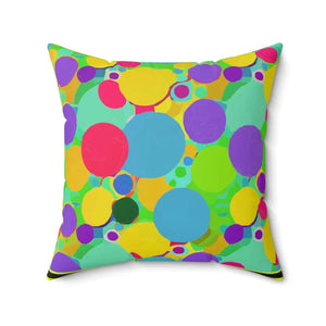 Colorful Circles Abstract Spun Polyester Square Pillow - Dipaliz - 20’’ × - Throw Pillows