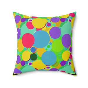 Colorful Circles Abstract Spun Polyester Square Pillow - Dipaliz - Throw Pillows