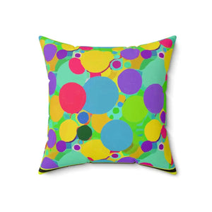 Colorful Circles Abstract Spun Polyester Square Pillow - Dipaliz - Throw Pillows