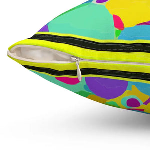 Colorful Circles Abstract Spun Polyester Square Pillow - Dipaliz - Throw Pillows