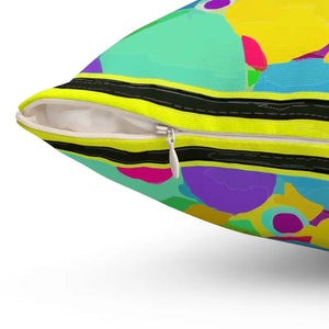 Colorful Circles Abstract Spun Polyester Square Pillow - Dipaliz - Throw Pillows