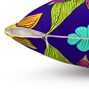 Colorful Flower Mandal Spun Polyester Square Pillow - Dipaliz - Throw Pillows