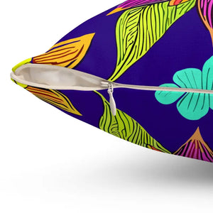 Colorful Flower Mandal Spun Polyester Square Pillow - Dipaliz - Throw Pillows