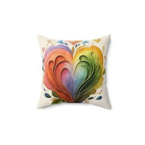 Colorful Hearts Polyester Square Pillow - Bold Cozy Style - Dipaliz - 14’’ × - Throw Pillows