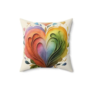 Colorful Hearts Polyester Square Pillow - Bold Cozy Style - Dipaliz - 16’’ × - Throw Pillows